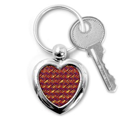 Linje Chevron Blue Yellow Brown Key Chains (heart) 