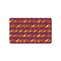 Linje Chevron Blue Yellow Brown Magnet (name Card)