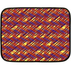 Linje Chevron Blue Yellow Brown Double Sided Fleece Blanket (mini)  by Mariart