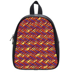 Linje Chevron Blue Yellow Brown School Bags (small) 