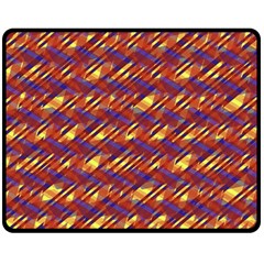 Linje Chevron Blue Yellow Brown Fleece Blanket (medium) 