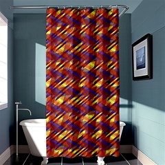 Linje Chevron Blue Yellow Brown Shower Curtain 36  X 72  (stall) 