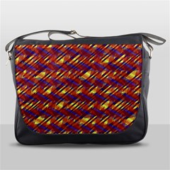 Linje Chevron Blue Yellow Brown Messenger Bags