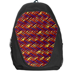 Linje Chevron Blue Yellow Brown Backpack Bag by Mariart