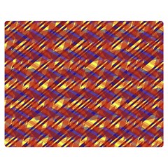 Linje Chevron Blue Yellow Brown Double Sided Flano Blanket (medium) 