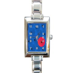 Pink Umbrella Red Blue Rectangle Italian Charm Watch