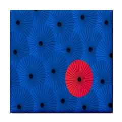 Pink Umbrella Red Blue Tile Coasters by Mariart