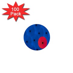 Pink Umbrella Red Blue 1  Mini Buttons (100 Pack) 