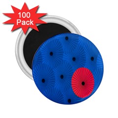 Pink Umbrella Red Blue 2 25  Magnets (100 Pack) 