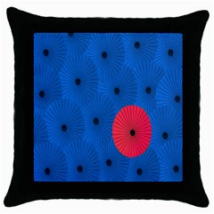 Pink Umbrella Red Blue Throw Pillow Case (black) by Mariart