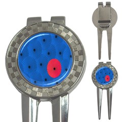 Pink Umbrella Red Blue 3-in-1 Golf Divots