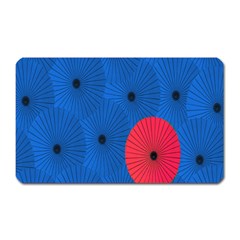 Pink Umbrella Red Blue Magnet (rectangular)