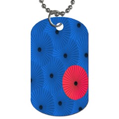 Pink Umbrella Red Blue Dog Tag (one Side) by Mariart