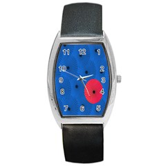 Pink Umbrella Red Blue Barrel Style Metal Watch