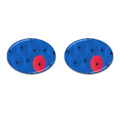 Pink Umbrella Red Blue Cufflinks (oval) by Mariart