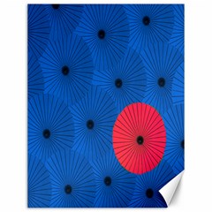 Pink Umbrella Red Blue Canvas 12  X 16   by Mariart