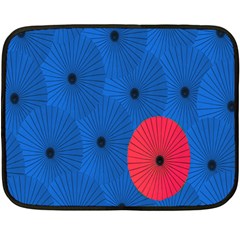 Pink Umbrella Red Blue Double Sided Fleece Blanket (mini) 