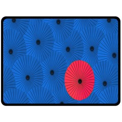 Pink Umbrella Red Blue Fleece Blanket (large) 