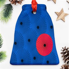 Pink Umbrella Red Blue Ornament (bell)