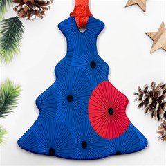 Pink Umbrella Red Blue Christmas Tree Ornament (two Sides)