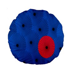 Pink Umbrella Red Blue Standard 15  Premium Round Cushions