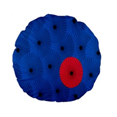 Pink Umbrella Red Blue Standard 15  Premium Flano Round Cushions by Mariart