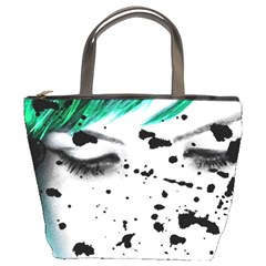 Beauty Woman Close Up Artistic Portrait Bucket Bags by dflcprints