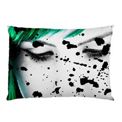 Beauty Woman Close Up Artistic Portrait Pillow Case by dflcprints