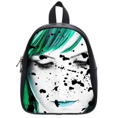 Beauty Woman Close Up Artistic Portrait School Bags (small)  by dflcprints