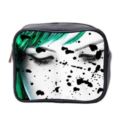 Beauty Woman Close Up Artistic Portrait Mini Toiletries Bag 2-side by dflcprints