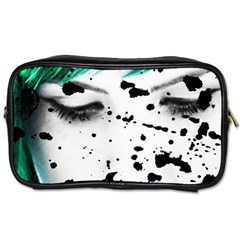 Beauty Woman Close Up Artistic Portrait Toiletries Bags by dflcprints