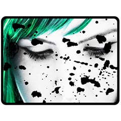 Beauty Woman Close Up Artistic Portrait Fleece Blanket (large)  by dflcprints