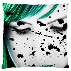 Beauty Woman Close Up Artistic Portrait Large Cushion Case (two Sides) by dflcprints