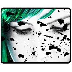 Beauty Woman Close Up Artistic Portrait Double Sided Fleece Blanket (medium)  by dflcprints