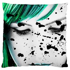 Beauty Woman Close Up Artistic Portrait Large Flano Cushion Case (two Sides) by dflcprints