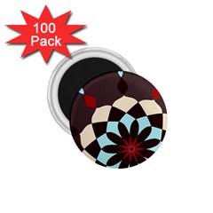 Red And Black Flower Pattern 1 75  Magnets (100 Pack)  by digitaldivadesigns