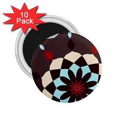 Red And Black Flower Pattern 2 25  Magnets (10 Pack)  by digitaldivadesigns