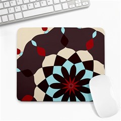 Red And Black Flower Pattern Large Mousepads by digitaldivadesigns