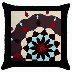 Red And Black Flower Pattern Throw Pillow Case (black) by digitaldivadesigns