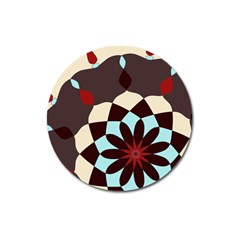 Red And Black Flower Pattern Magnet 3  (round) by digitaldivadesigns