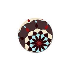 Red And Black Flower Pattern Golf Ball Marker by digitaldivadesigns