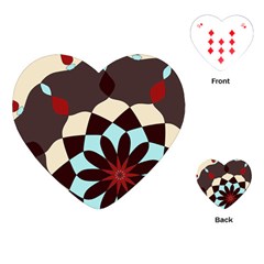 Red And Black Flower Pattern Playing Cards (heart)  by digitaldivadesigns