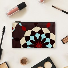 Red And Black Flower Pattern Cosmetic Bag (small)  by digitaldivadesigns