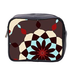 Red And Black Flower Pattern Mini Toiletries Bag 2-side by digitaldivadesigns