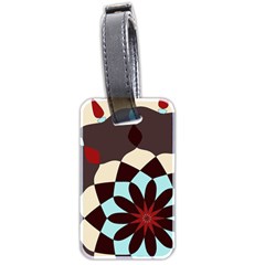 Red And Black Flower Pattern Luggage Tags (two Sides) by digitaldivadesigns