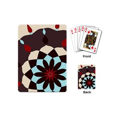 Red And Black Flower Pattern Playing Cards (mini)  by digitaldivadesigns