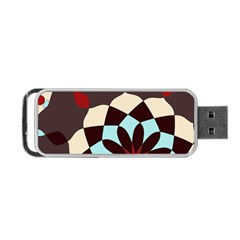 Red And Black Flower Pattern Portable Usb Flash (one Side) by digitaldivadesigns