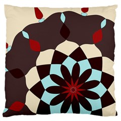 Red And Black Flower Pattern Large Flano Cushion Case (one Side) by digitaldivadesigns