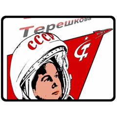 Valentina Tereshkova Fleece Blanket (large)  by Valentinaart