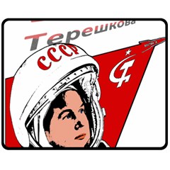 Valentina Tereshkova Fleece Blanket (medium)  by Valentinaart